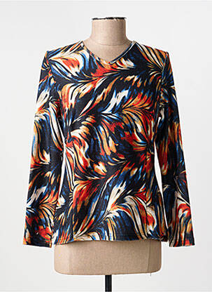 Pull coupe cintrée manches longues orange FRANCE RIVOIRE femme