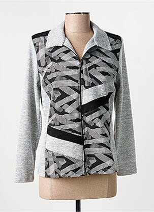 Veste casual col chemisier gris NAYAT femme