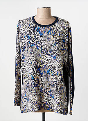 Pull coupe droite manches longues bleu I.ODENA femme