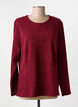 Pull coupe droite manches longues rouge FRANCE RIVOIRE femme
