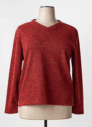 Pull coupe cintrée manches longues orange SAINT CHARLES femme
