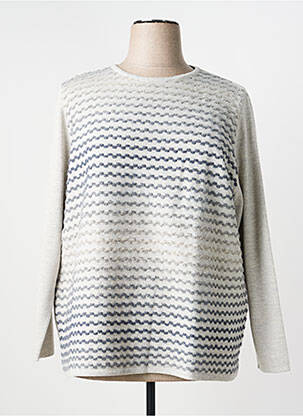 Pull tissage chiné manches longues gris I.ODENA femme