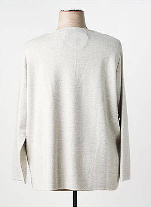 Pull tissage chiné manches longues gris I.ODENA femme