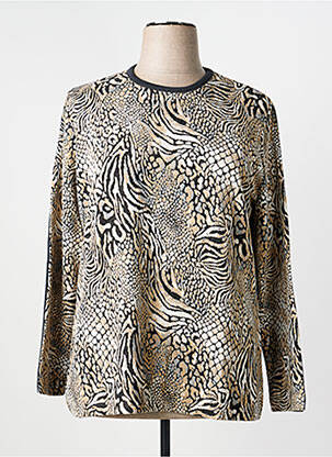 Pull coupe droite manches longues beige I.ODENA femme