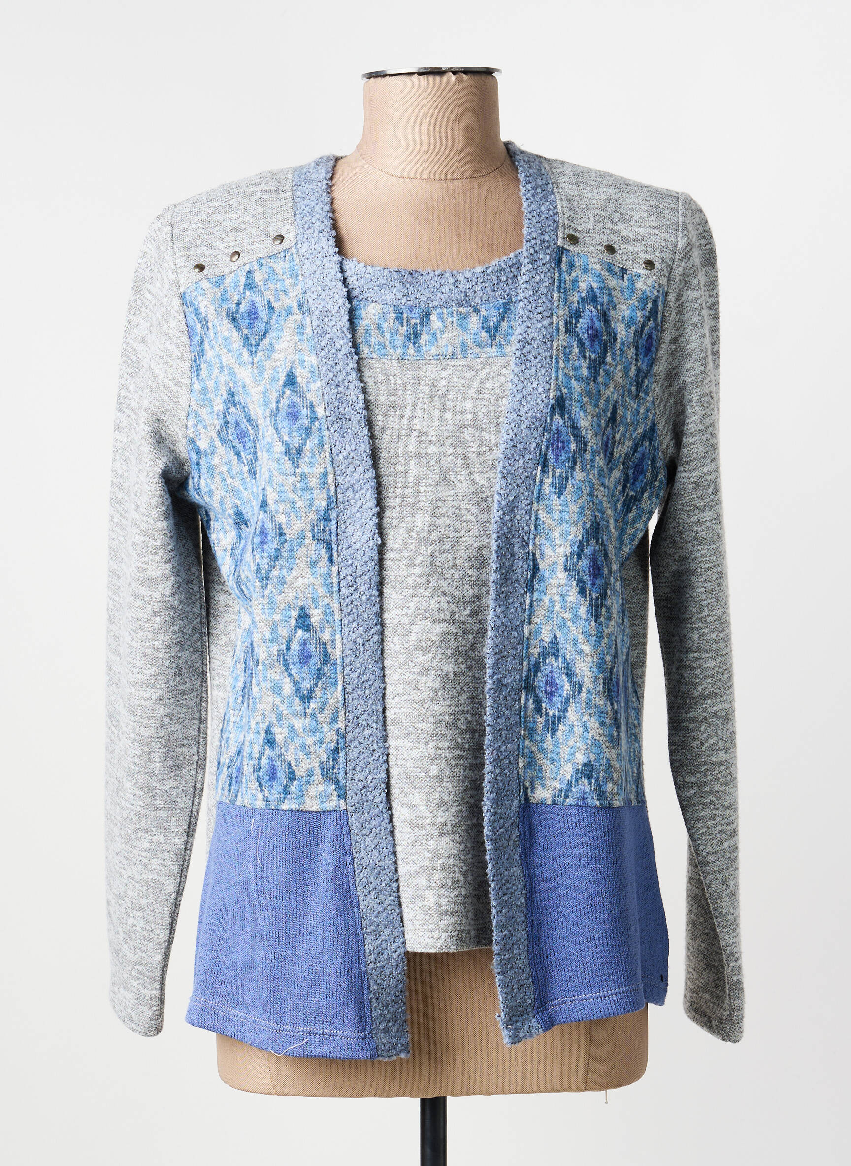 Top stretch manches longues gris NAYAT femme