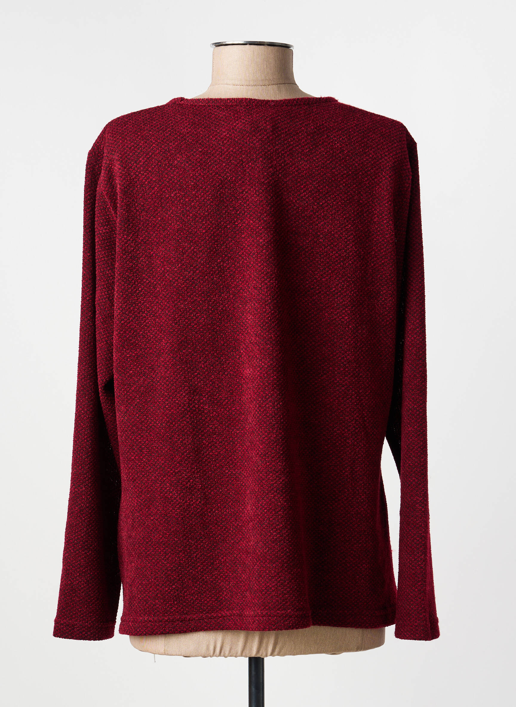 Pull coupe droite manches longues rouge FRANCE RIVOIRE femme