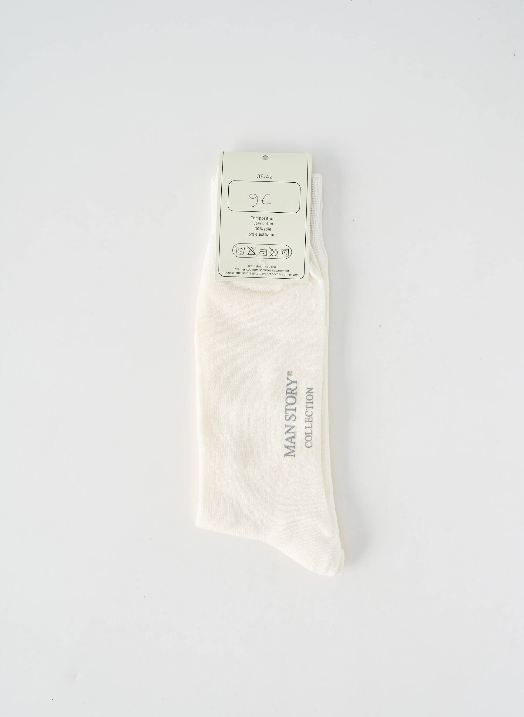 Chaussettes stretch beige MAN STORY homme