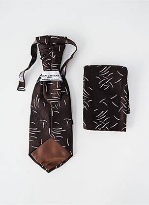 Cravate tissage satiné marron GUY LAURENT homme