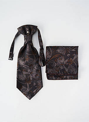 Cravate tissage satiné marron VIRTUOSE homme