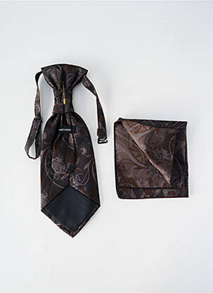 Cravate tissage satiné marron VIRTUOSE homme
