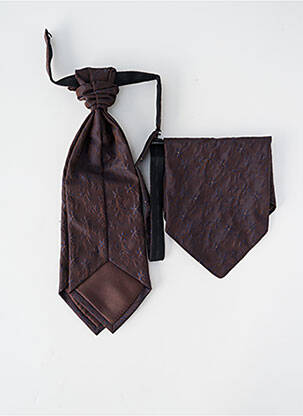 Cravate tissage satiné marron MASTERHAND homme
