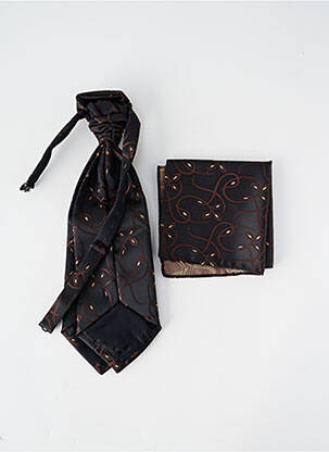 Cravate tissage satiné marron MASTERHAND homme