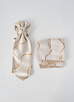 Cravate tissage satiné beige VIRTUOSE homme