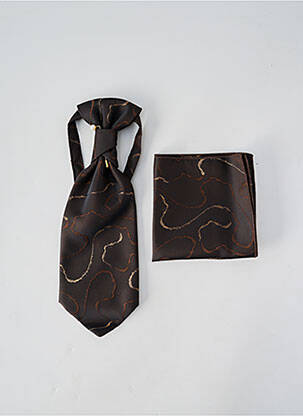 Cravate tissage satiné marron VIRTUOSE homme
