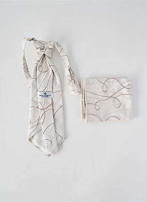 Cravate tissage satiné beige MAN STORY homme