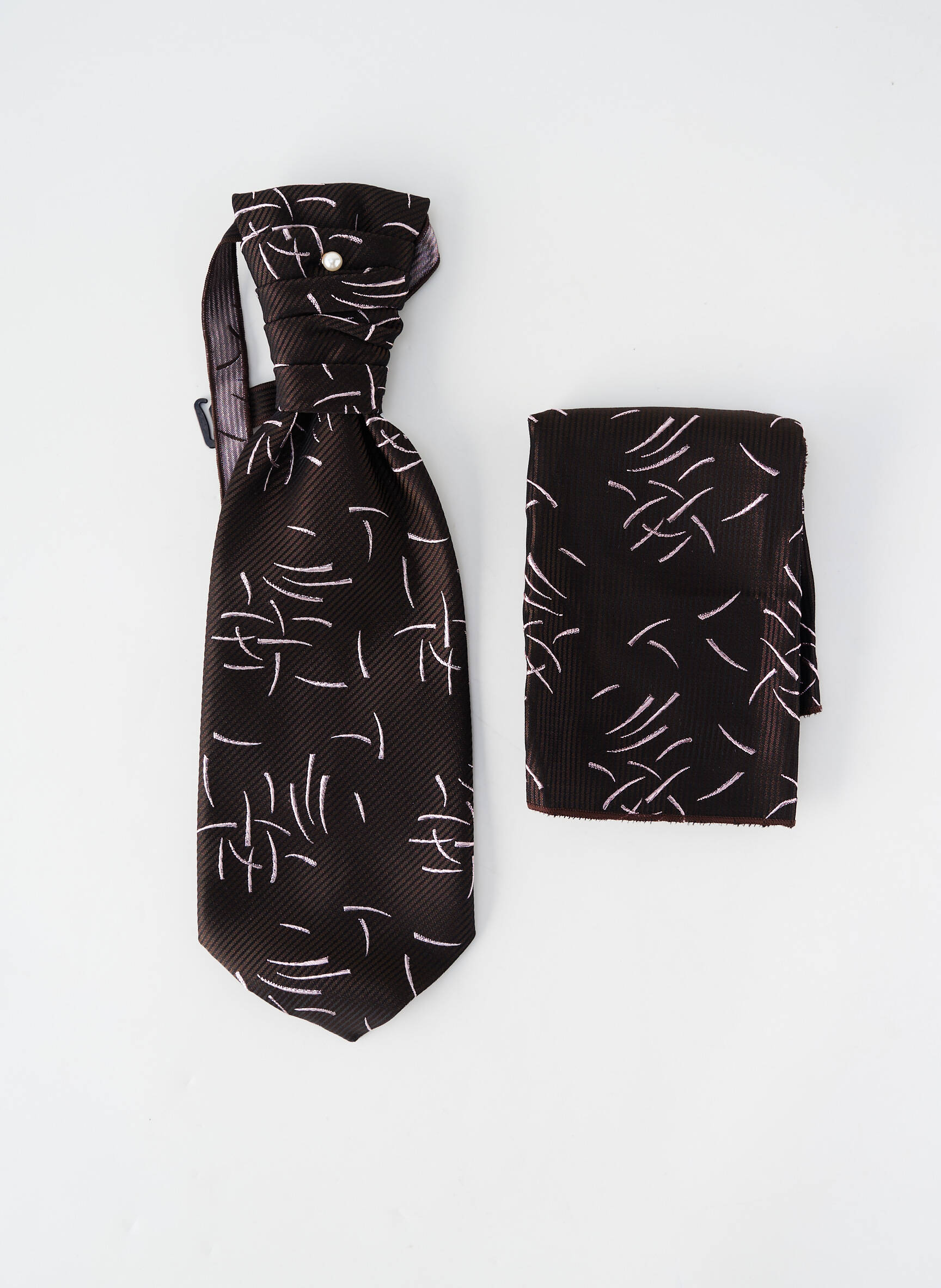 Cravate tissage satiné marron GUY LAURENT homme