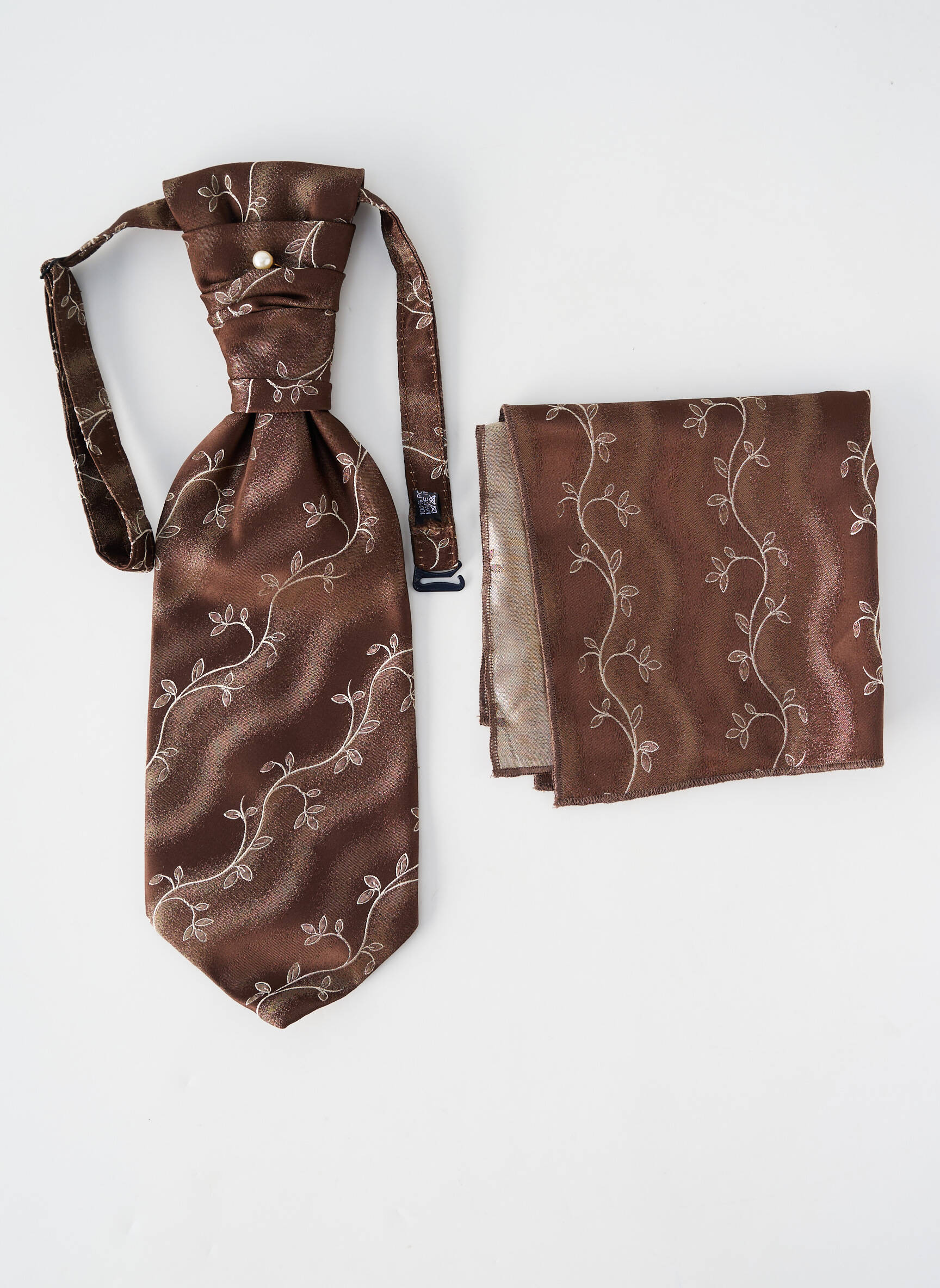 Cravate tissage satiné marron GUY LAURENT homme