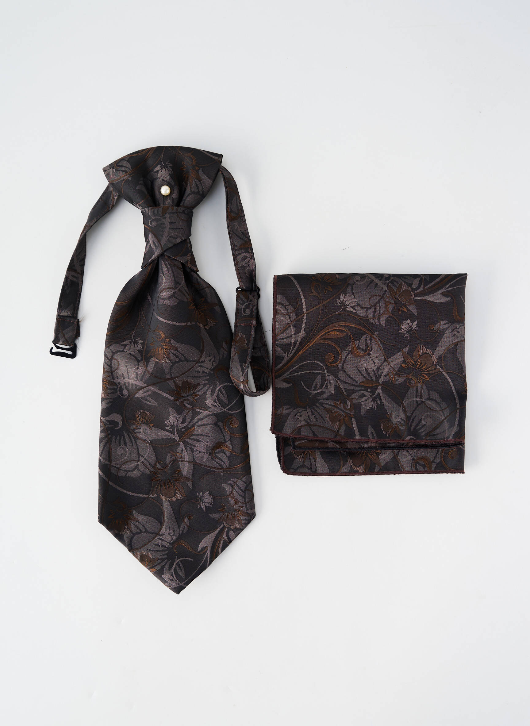 Cravate tissage satiné marron VIRTUOSE homme