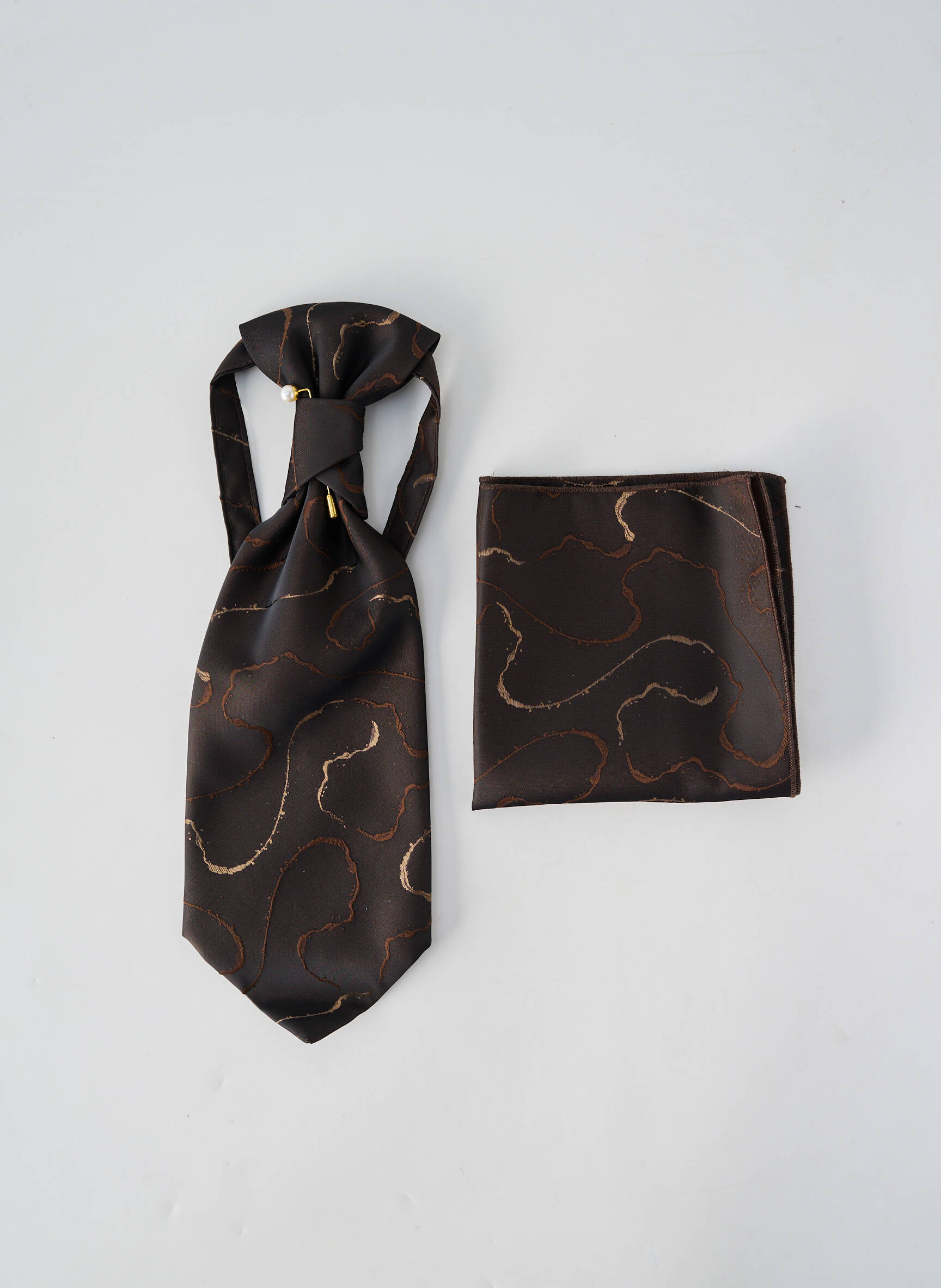 Cravate tissage satiné marron VIRTUOSE homme