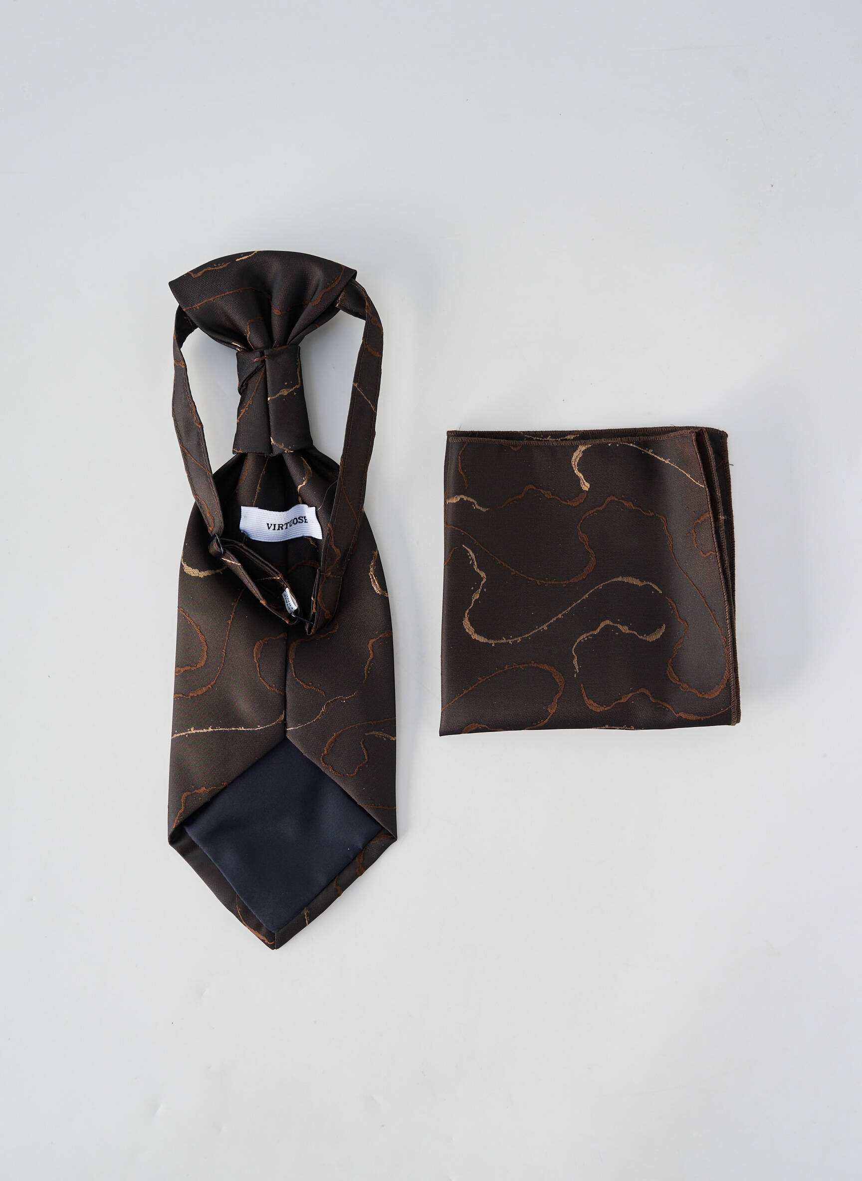 Cravate tissage satiné marron VIRTUOSE homme
