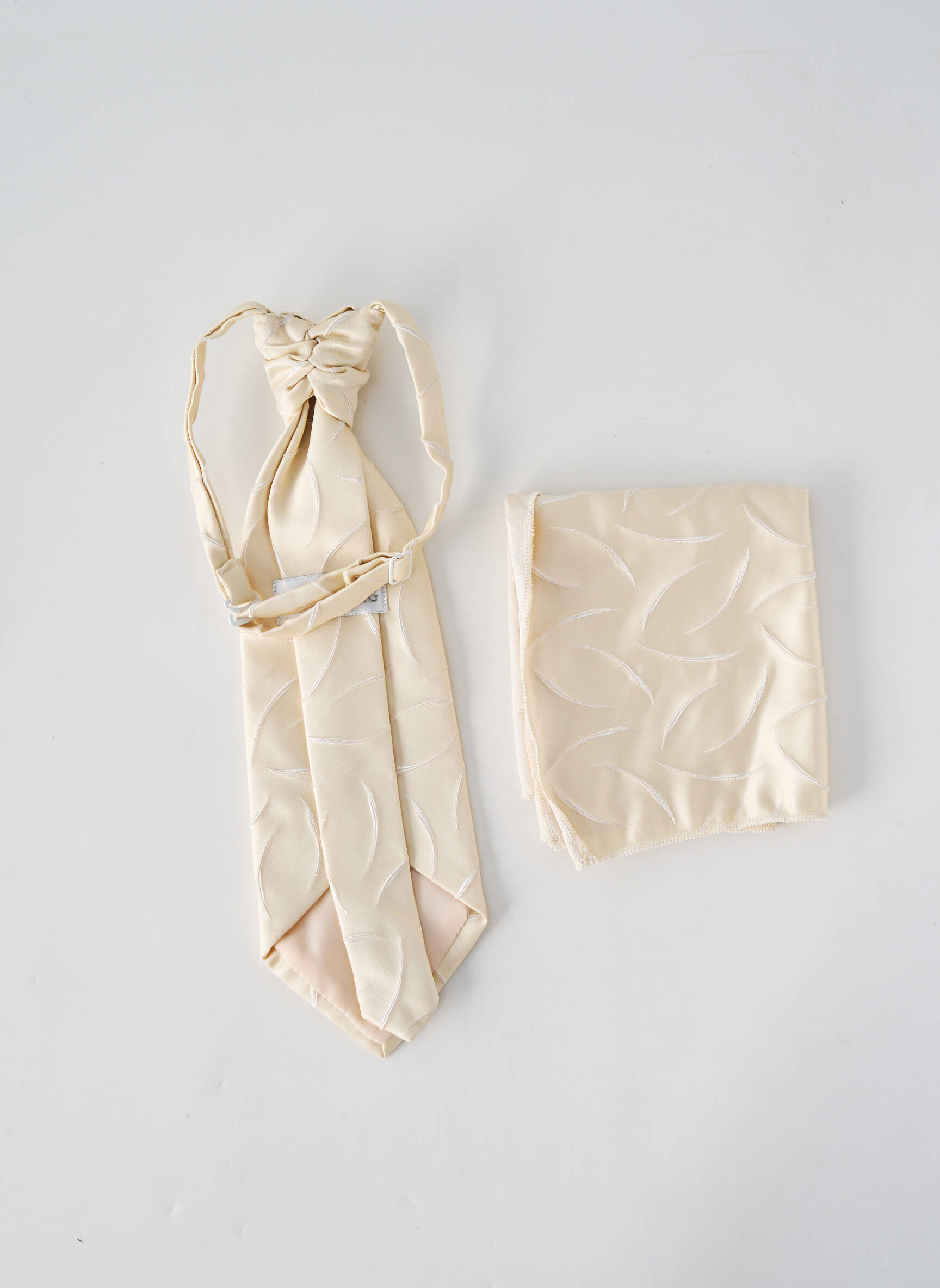 Cravate tissage satiné beige WEDDING homme