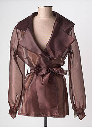 Top manches longues manches longues marron FASHION NEW YORK femme