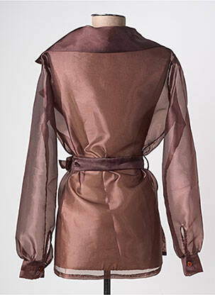 Top manches longues manches longues marron FASHION NEW YORK femme