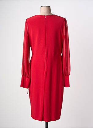 Robe mi-longue manches longues manches longues rouge FASHION NEW YORK femme