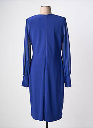 Robe mi-longue manches longues manches longues bleu FASHION NEW YORK femme
