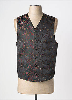 Gilet sans manche effet matière satinée marron MASTERHAND homme