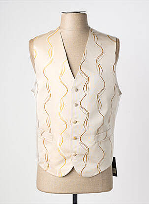 Gilet sans manche effet matière satinée beige VIRTUOSE homme