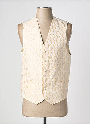 Gilet sans manche effet matière satinée beige GUY LAURENT homme