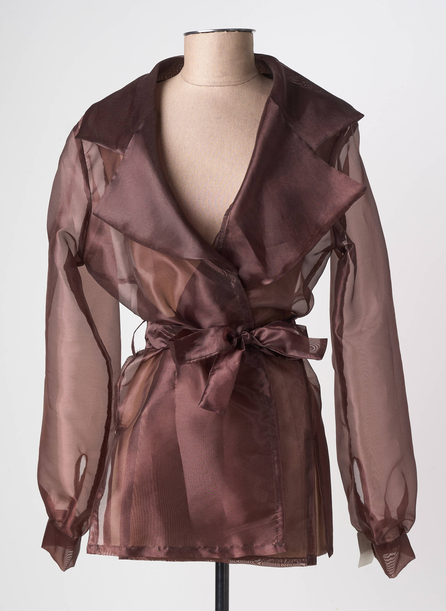 Top manches longues manches longues marron FASHION NEW YORK femme