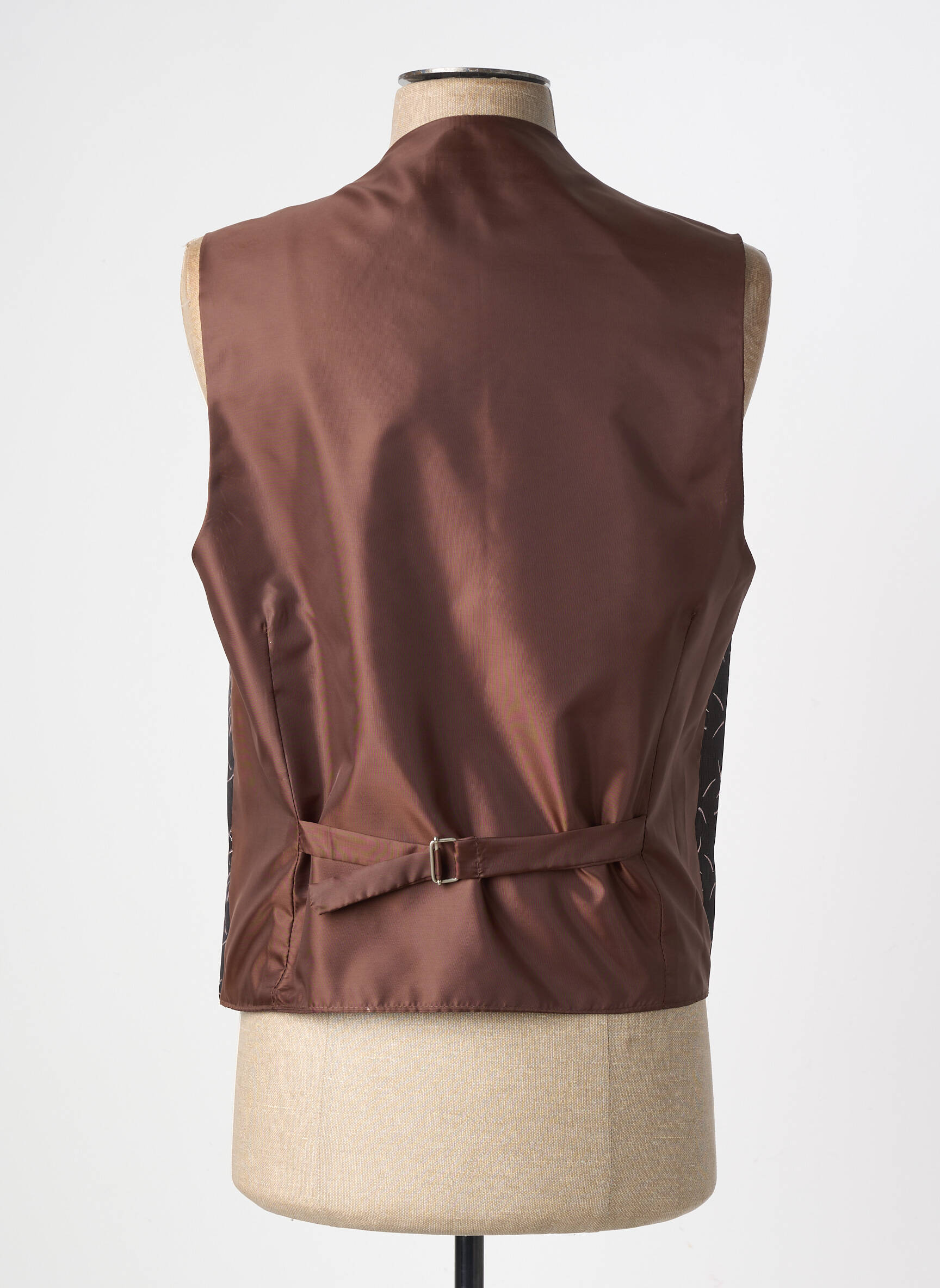 Gilet sans manche effet matière satinée marron GUY LAURENT homme