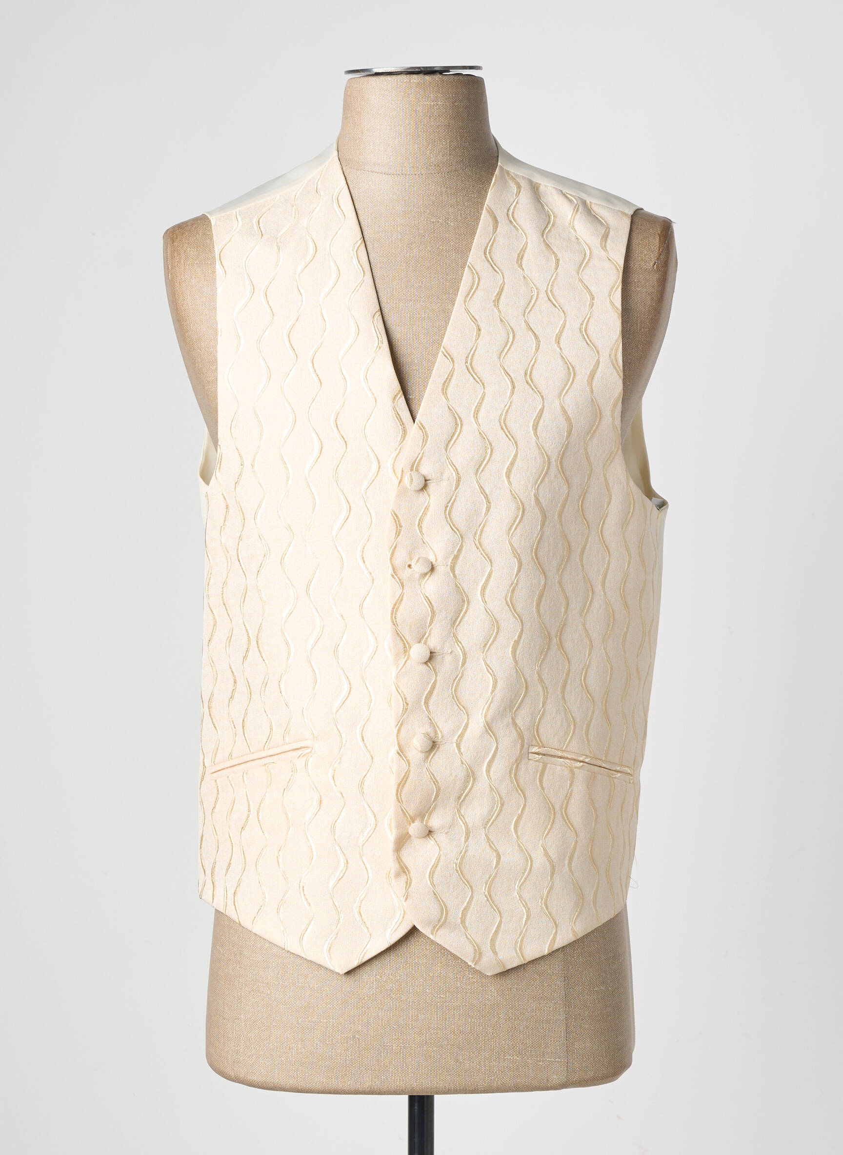 Gilet sans manche effet matière satinée beige GUY LAURENT homme