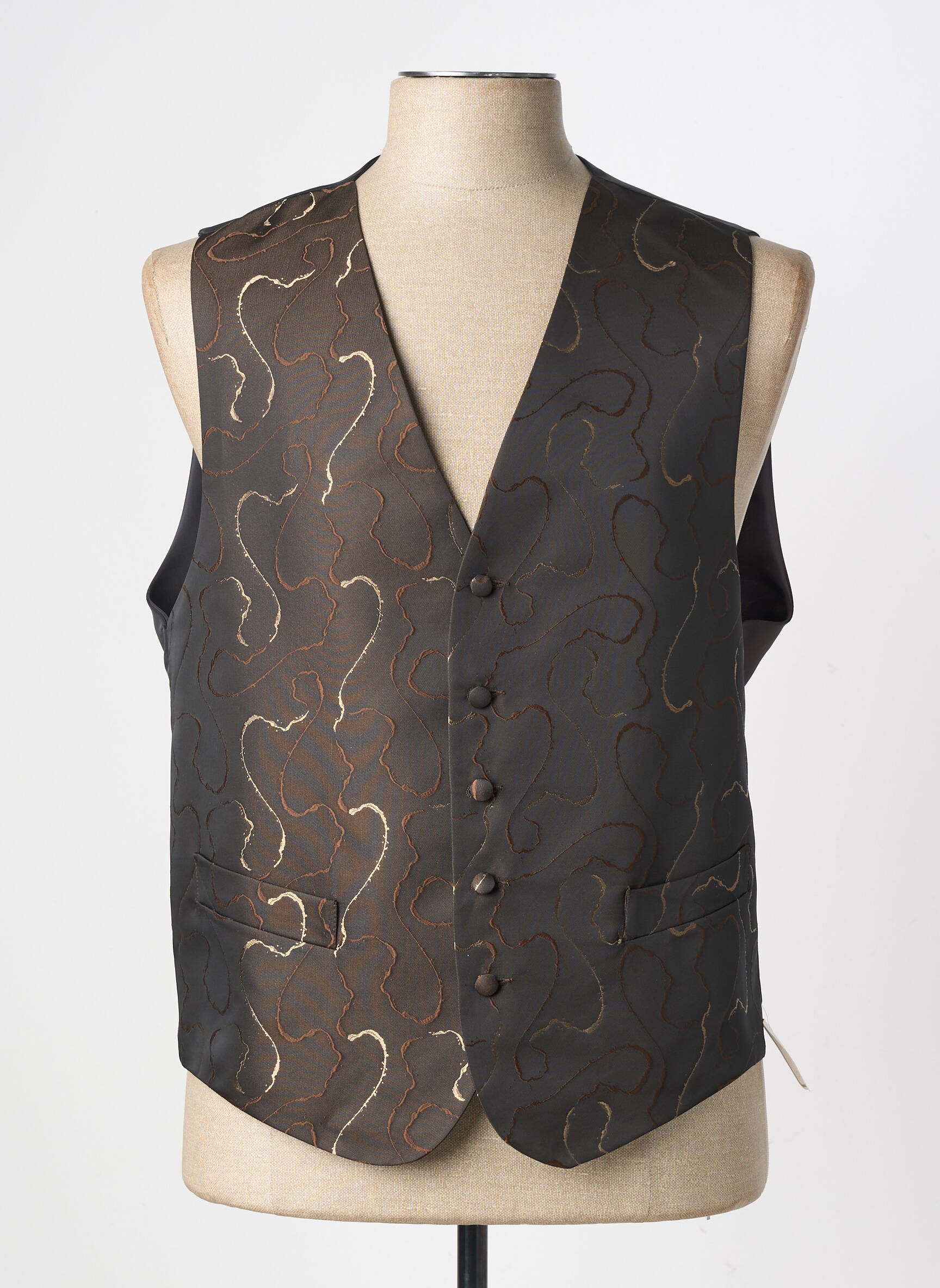 Gilet sans manche effet matière satinée marron VIRTUOSE homme
