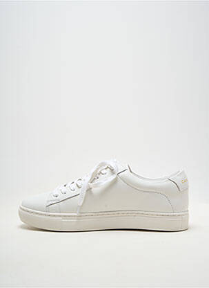 Baskets matière lisse talon plat jusqu'à 3cm blanc CAMILLIANO femme