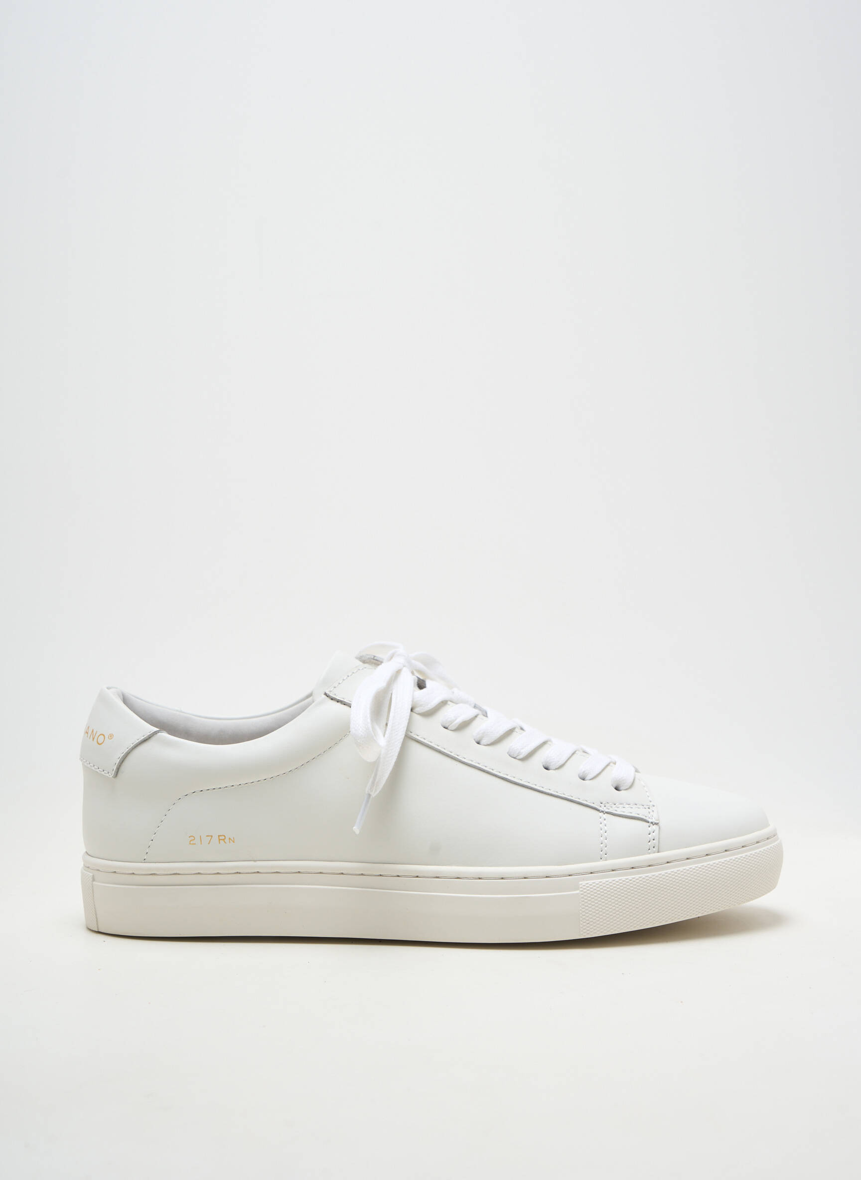 Baskets matière lisse talon plat jusqu'à 3cm blanc CAMILLIANO femme