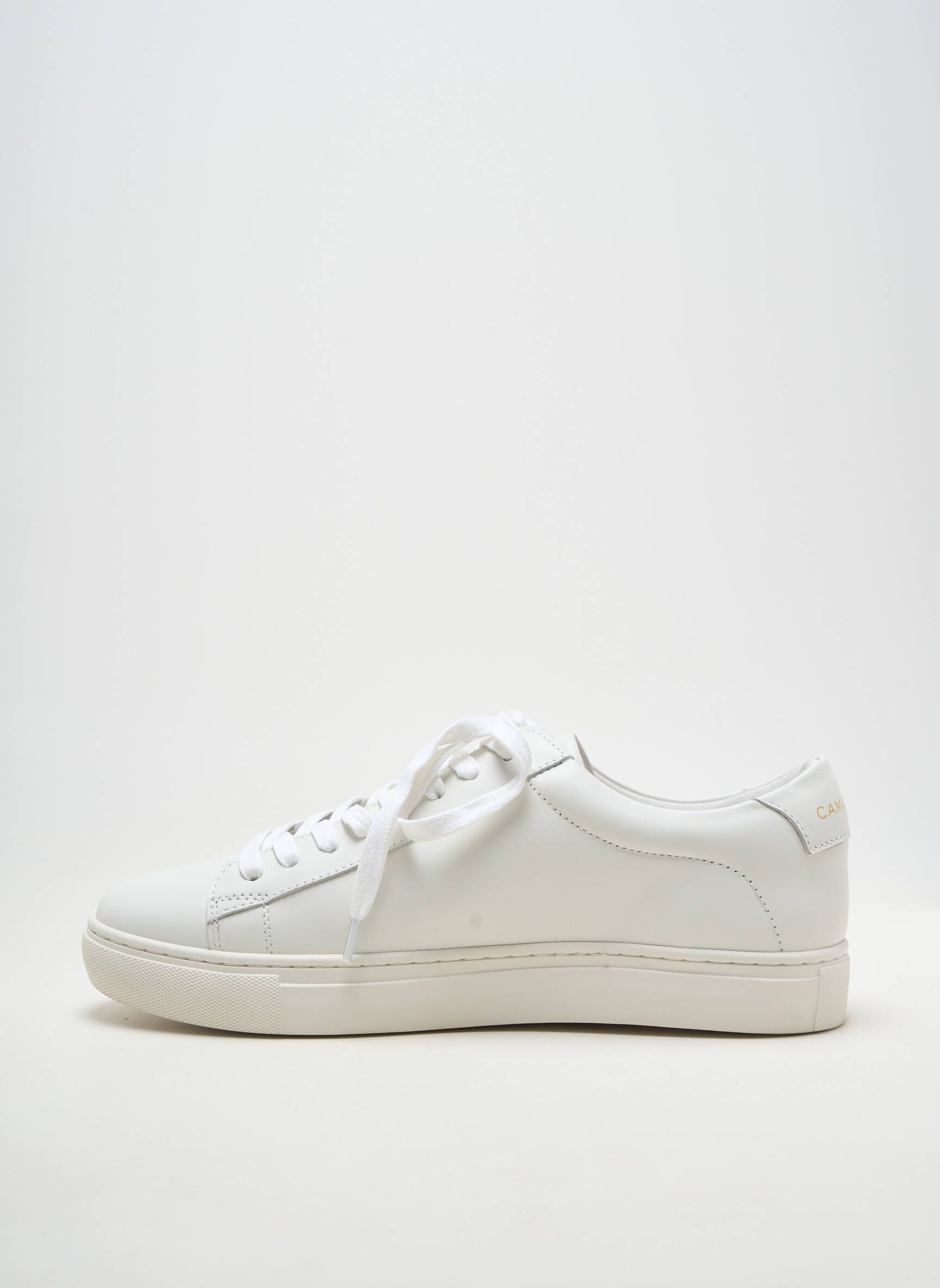 Baskets matière lisse talon plat jusqu'à 3cm blanc CAMILLIANO femme
