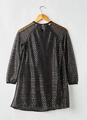 Robe mi-longue col rond manches longues noir BOBOLI fille