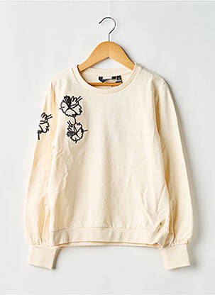 Sweat-shirt broderie manches longues beige LEVV LABEL fille