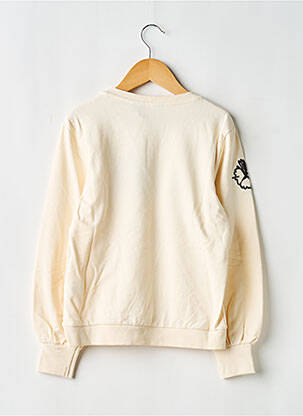Sweat-shirt broderie manches longues beige LEVV LABEL fille