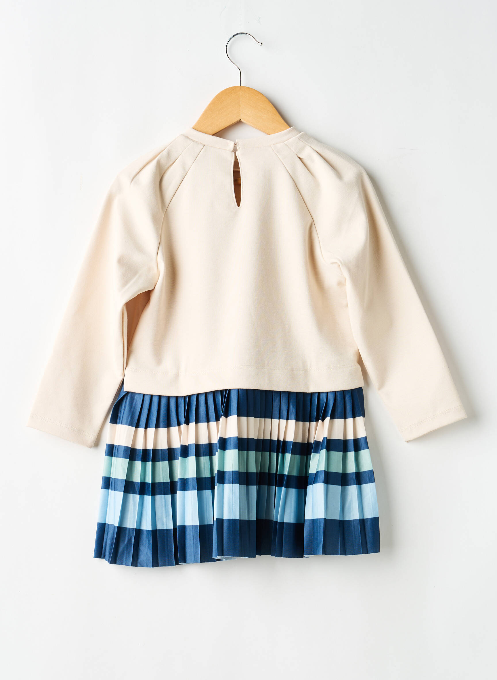 Robe mi-longue col rond manches longues beige MAYORAL fille