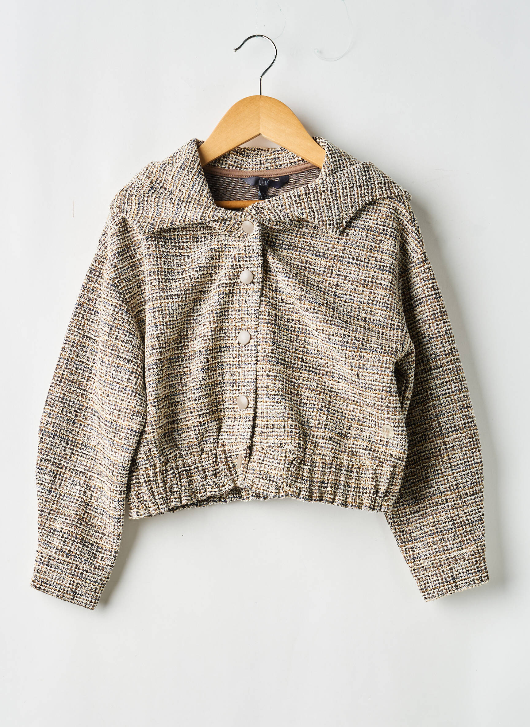 Veste casual fermeture boutonnée sur le devant beige LEVV LABEL fille