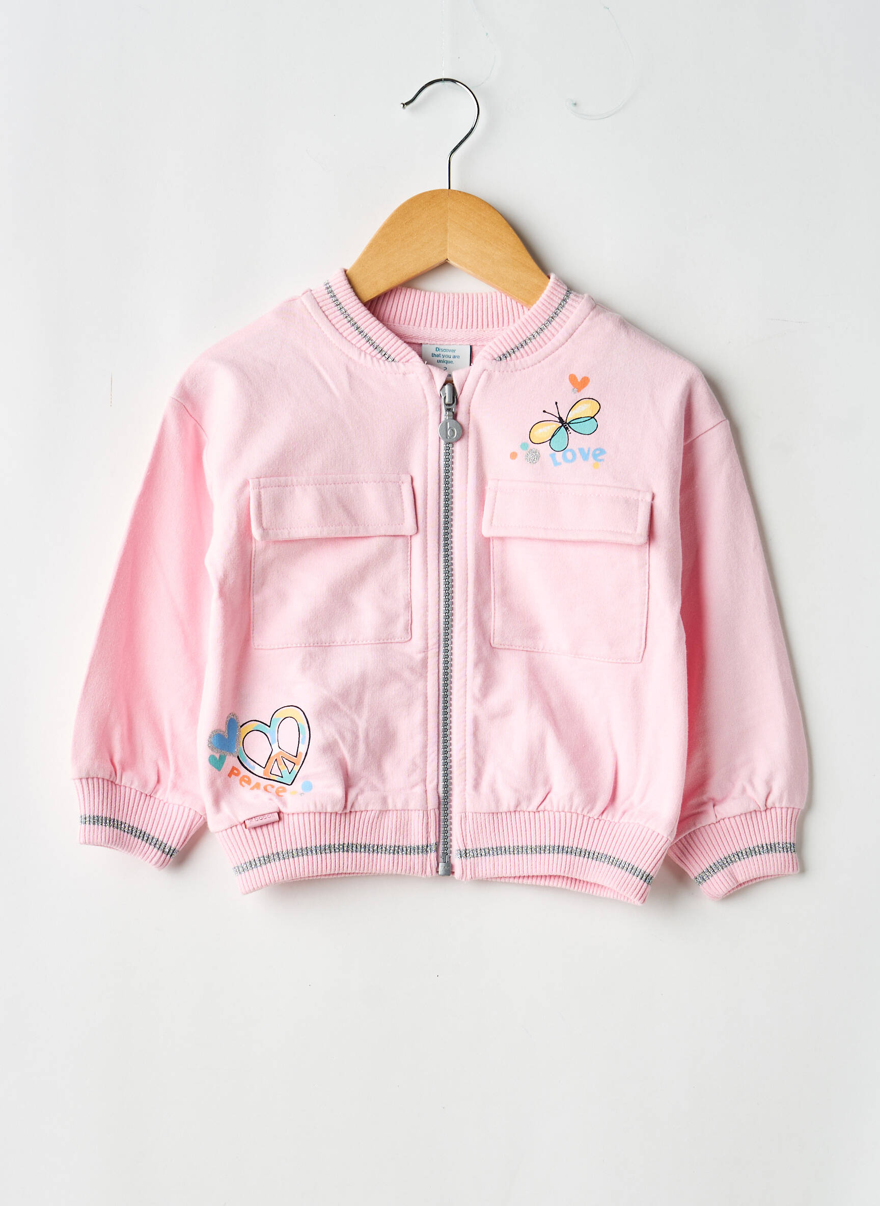 Veste casual col rond rose BOBOLI fille