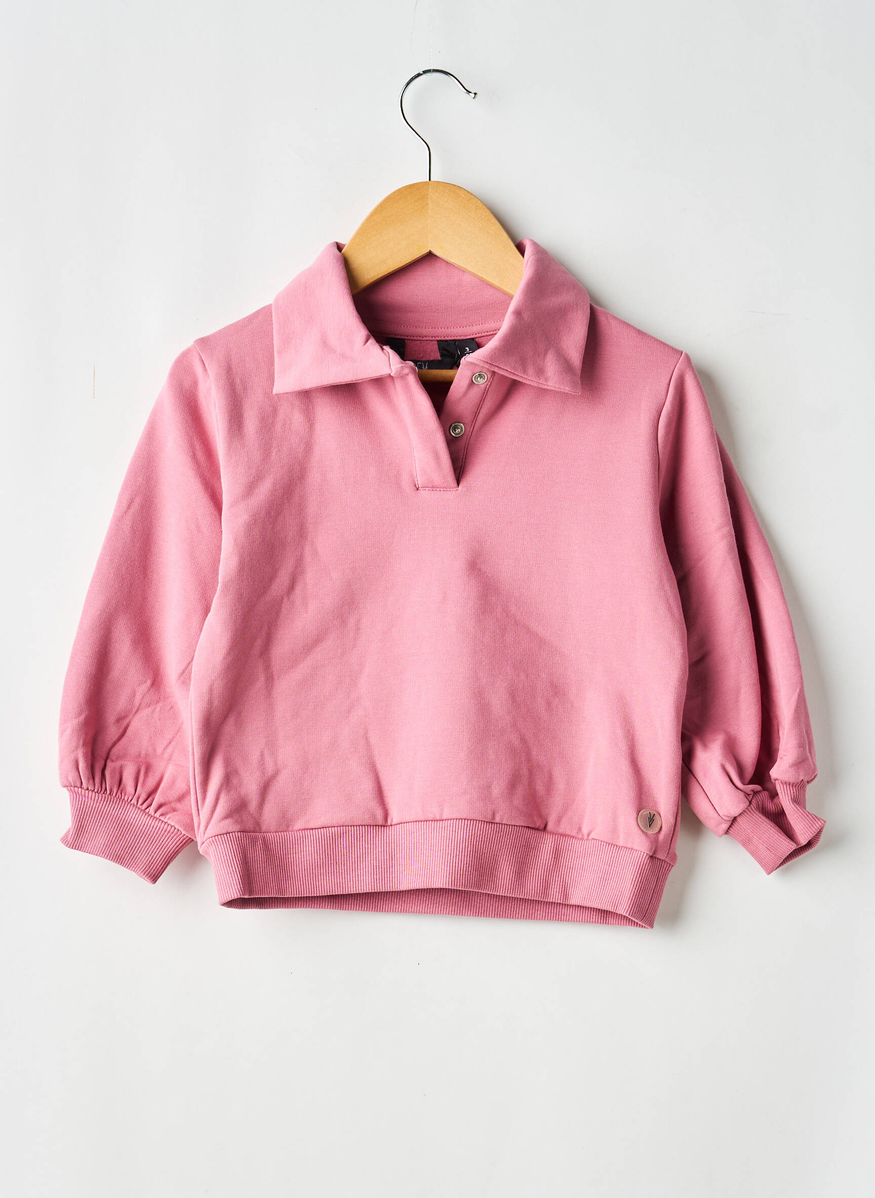 Sweat-shirt manches longues manches longues rose LEVV LABEL fille