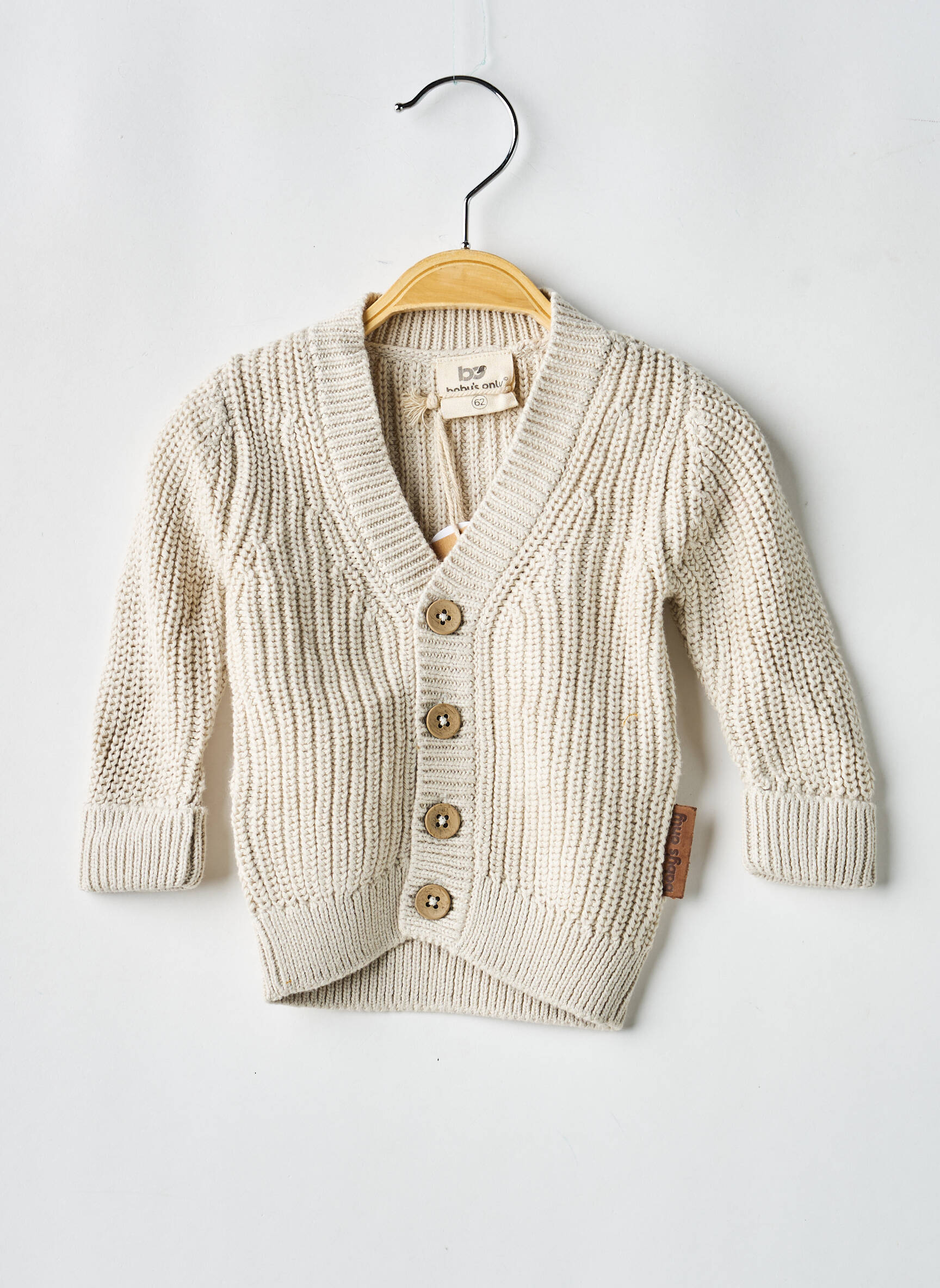 Gilet manches longues col v beige BABY'S ONLY fille