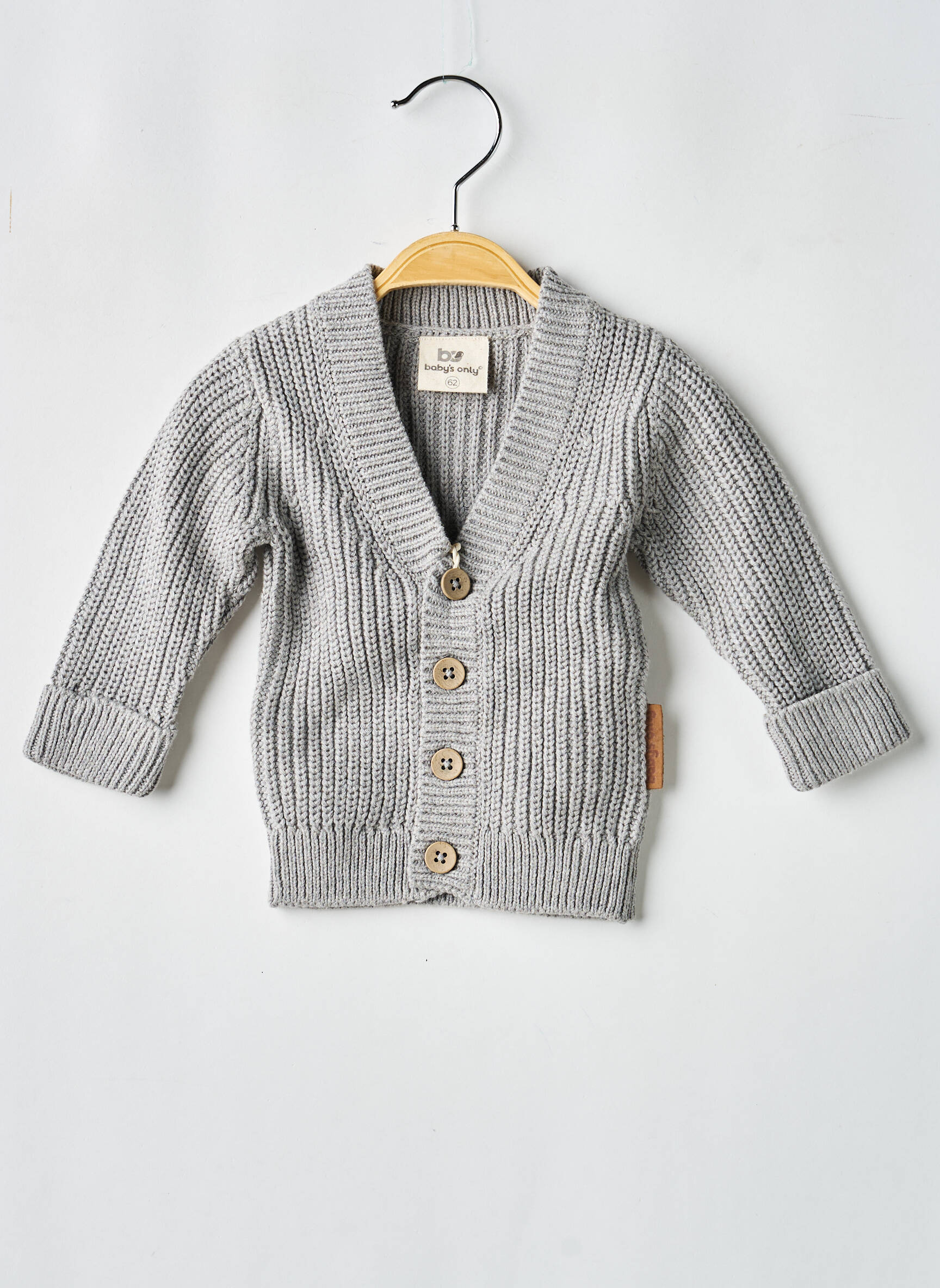 Gilet manches longues col v gris BABY'S ONLY fille