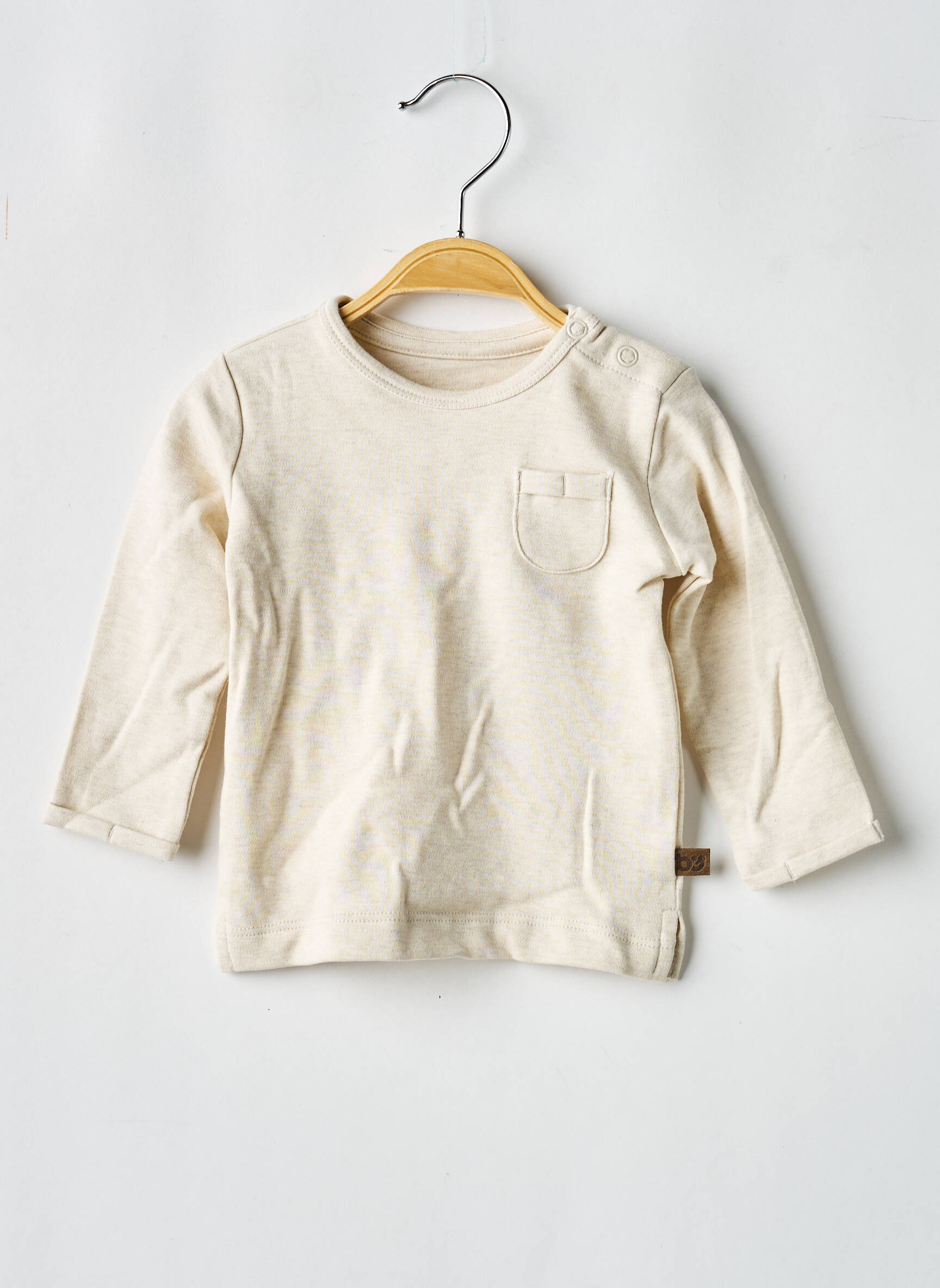 T-shirt fermeture boutonnée à l'épaule manches longues beige BABY'S ONLY fille