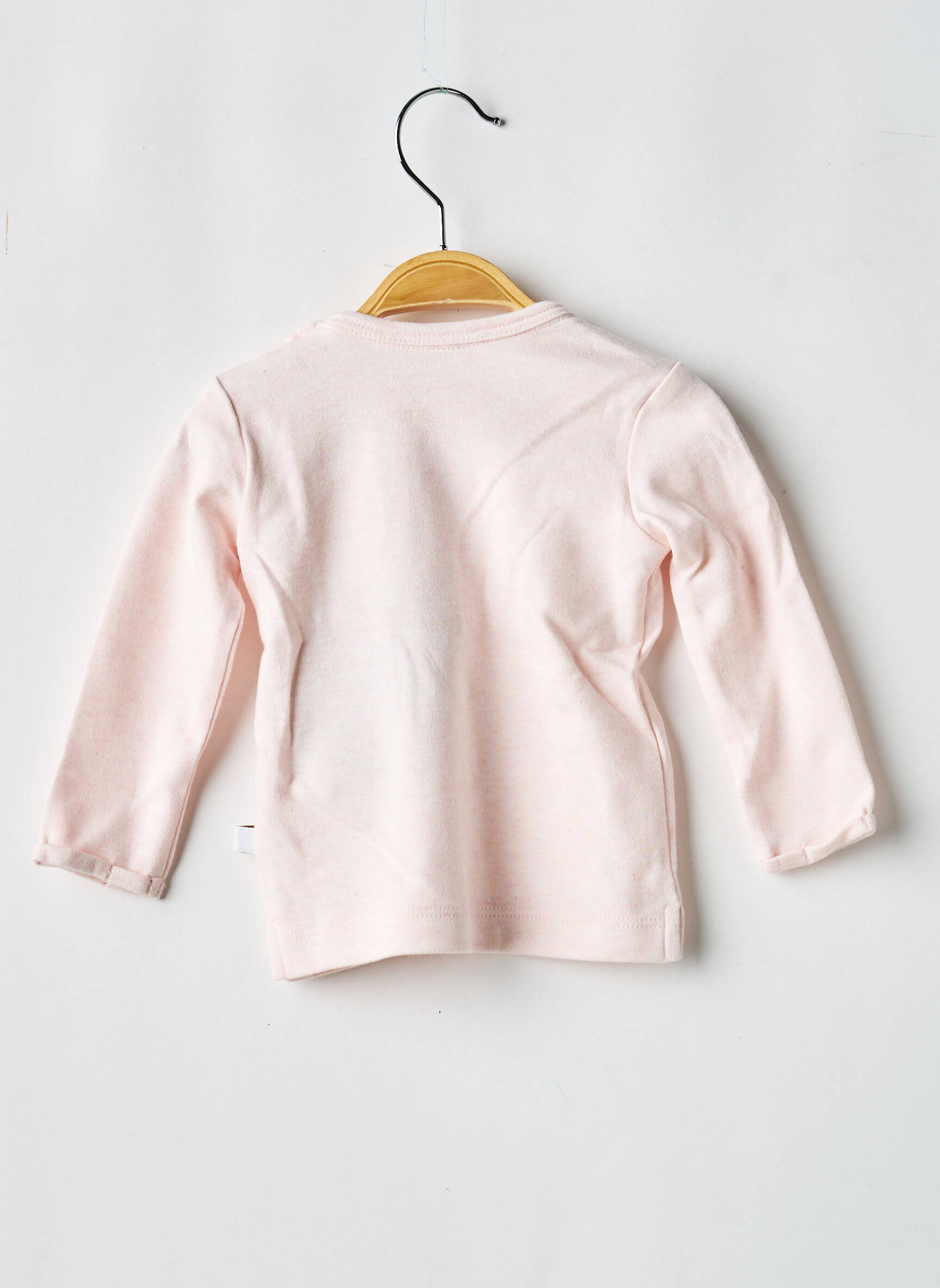 T-shirt fermeture boutonnée à l'épaule manches longues rose BABY'S ONLY fille